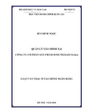Luận văn Thạc sĩ Tài chính Ngân hàng: Quản lý tài chính tại Công ty Cổ phần Sản phẩm sinh thái
