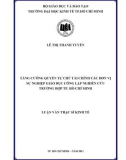 Luận văn Thạc sĩ Kinh tế: Tăng cường quyền tự chủ tài chính các đơn vị sự nghiệp giáo dục công lập nghiên cứu trường hợp TP. Hồ Chí Minh