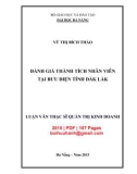 Luận văn Thạc sĩ Quản trị kinh doanh: Đánh giá thành tích nhân viên tại Bưu điện tỉnh Đắk Lắk