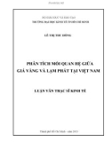 Luận văn Thạc sĩ Kinh tế: Phân tích mối quan hệ giữa giá vàng và lạm phát tại Việt Nam