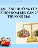 Đề Tài: ẢNH HƯỞNG CỦA TỶ GIÁ HỐI ĐOÁI LÊN CÁN CÂN THƯƠNG MẠI