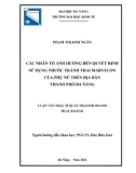 Luận văn Thạc sĩ Quản trị kinh doanh: Các nhân tố ảnh hưởng đến quyết định sử dụng thuốc tránh thai Marvelon của phụ nữ trên địa bàn thành phố Đà Nẵng