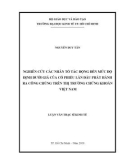 Luận văn Thạc sĩ Kinh tế: Nghiên cứu các nhân tố tác động đến mức độ định dưới giá của cổ phiếu lần đầu phát hành ra công chúng trên thị trường chứng khoán Việt Nam