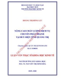 Luận văn Thạc sĩ Khoa học Kinh tế: Nâng cao chất lượng dịch vụ chuyển phát nhanh tại bưu điện tỉnh Quảng Trị