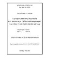 Luận văn Thạc sĩ Quản trị kinh doanh: Vận dụng phương pháp tính giá thành dựa trên cơ sở hoạt động tại Công ty cổ phần Phước Kỳ Nam