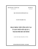 Luận văn Thạc sĩ Quản lý công: Hoạt động tiếp công dân tại Ủy ban nhân dân Quận 1, Thành phố Hồ Chí Minh