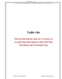 Luận văn: Phân tích tình hình huy động vốn và sử dụng vốn tại NHNo&PTNT huyện Lấp Vò