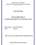 Tóm tắt Luận án Tiến sĩ Quản trị kinh doanh: Truyền miệng điện tử và hành vi đặt dịch vụ lưu trú trực tuyến