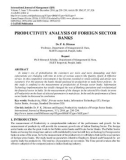 Productivity analysis of foreign sector banks