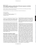 The nature, pattern and function of human sequence variation