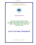 Luận văn Thạc sĩ Kinh tế: Một số giải pháp hoàn thiện hệ thống kênh phân phối của VMS MobiFone đến năm 2020