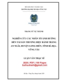 Luận văn Thạc sĩ Quản trị kinh doanh: Nghiên cứu các nhân tố ảnh hưởng đến tài sản thương hiệu Bánh tránh An Ngãi, huyện Long Điền, tỉnh Bà Rịa - Vũng Tàu