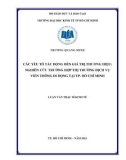 Luận văn Thạc sĩ Kinh tế: Các yếu tố tác động đến giá trị thương hiệu - Nghiên cứu trường hợp thị trường dịch vụ viễn thông di động tại TP. Hồ Chí Minh