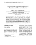 Cost control in the united states postal service the institutional effects and implications - Dang Thi Viet Duc