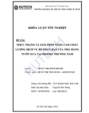 Luận văn: Thực trạng và giải pháp nâng cao chất lượng dịch vụ bộ phận bàn của nhà hàng Vườn Xưa tại resort Phương Nam