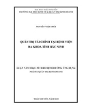 Luận văn Thạc sĩ theo định hướng ứng dụng: Quản trị tài chính tại Bệnh viện đa khoa tỉnh Bắc Ninh