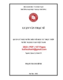 Luận văn Thạc sĩ Quản lý kinh tế: Quản lý nhà nước đối với đầu tư trực tiếp nước ngoài vào Việt Nam