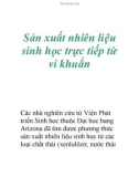 Sản xuất nhiên liệu sinh học trực tiếp từ vi khuẩn