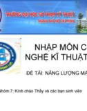 ĐỀ TÀI: HỆ THỐNG PIN NĂNG LƯỢNG MẶT TRỜI TRONG KHU ĐÔ THỊ