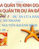 Đề tài: DỰ ÁN CỬA HÀNG THỨC ĂN NHANH