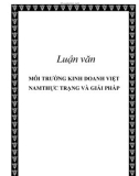 Luận văn: MÔI TRƯỜNG KINH DOANH VIỆT NAM THỰC TRẠNG VÀ GIẢI PHÁP