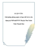 LUẬN VĂN: Giải pháp phòng ngừa và hạn chế rủi ro tín dụng tại NHNo&PTNT Huyện Như Xuân Tỉnh Thanh Hoá