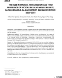 Tính ưa thích vật chủ và vai trò truyền bệnh của véc tơ sốt rét tại Khu bảo tồn thiên nhiên Ea Sô, xã Ea Sô, huyện Ea Ka, tỉnh Đắk Lắk, năm 2020 2021