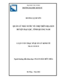 Luận văn Thạc sĩ Quản lý kinh tế: Quản lý nhà nước về Chợ trên địa bàn huyện Đại Lộc, tỉnh Quảng Nam