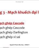 Bài giảng Mạch điện tử: Chương 3 - Nguyễn Phước Bảo Duy