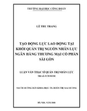 Luận văn Thạc sĩ Quản trị nhân lực: Tạo động lực lao động tại Khối Quản trị Nguồn Nhân lực Ngân hàng Thương mại Cổ phần Sài Gòn