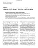 Báo cáo hóa học: Editorial Advanced Signal Processing Techniques for Bioinformatics