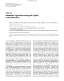 Báo cáo hóa học: Editorial Advanced Signal Processing for Digital Subscriber Lines