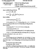 Đề thi tuyển sinh vào lớp 10 môn Toán (không chuyên) năm 2022-2023 có đáp án - Sở GDKH&CN Bạc Liêu