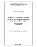 Tóm tắt Luận án tiến sĩ Kinh tế: Nghiên cứu tăng cường quản lý nhà nước về hoạt động khoáng sản trên địa bàn tỉnh Nghệ An