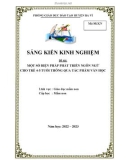 Sáng kiến kinh nghiệm Mầm non: Một số biện páp phát triển ngôn ngữ cho trẻ 4-5 tuổi thông qua tác phẩm văn học