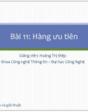 Bài giảng Cấu trúc dữ liệu và giải thuật: Bài 11 - Hoàng Thị Điệp (2014)