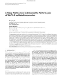 Báo cáo hóa học: A Proxy Architecture to Enhance the Performance of WAP 2.0 by Data Compression