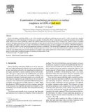 Examination of machining parameters on surface roughness in EDM of tool steel