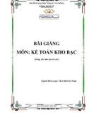 Bài giảng Kế toán kho bạc - ĐH Phạm Văn Đồng