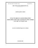 Luận án Tiến sĩ Quản lý công: Cung ứng dịch vụ hành chính công trong bối cảnh cuộc Cách mạng công nghiệp lần thứ tư ở Việt Nam