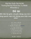 Bài thuyết trình: Mối liên hệ giữa chuyển động của trái đất, mặt trăng quanh mặt trời thông qua hiện tượng thủy triều