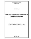 Luận văn Thạc sĩ Luật học: Quyền tham gia quản lý nhà nước của phụ nữ theo pháp luật Việt Nam