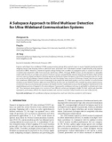 Báo cáo hóa học: A Subspace Approach to Blind Multiuser Detection for Ultra-Wideband Communication Systems