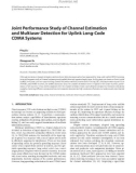 Báo cáo hóa học: Joint Performance Study of Channel Estimation and Multiuser Detection for Uplink Long-Code CDMA Systems