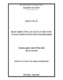 Tóm tắt luận văn thạc sĩ: Hoàn thiện công tác quản lý nhà nước về giao thông đường bộ tỉnh Bình Định