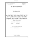 Tóm tắt Luận văn Thạc sĩ Quản lý công: Quản lý nhà nước đối với các dự án đầu tư xây dựng cơ bản từ ngân sách nhà nước tại huyện Lương Tài, tỉnh Bắc Ninh