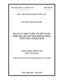 Tóm tắt Luận văn Thạc sĩ Quản lý công: Quản lý nhà nước về tôn giáo trên địa bàn huyện Phong Điền, tỉnh Thừa Thiên Huế