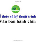 Bài giảng Thể thức và kỹ thuật trình bày văn bản hành chính