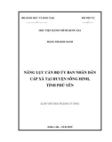 Luận văn Thạc sĩ Quản lý công: Năng lực cán bộ ủy ban nhân dân cấp xã tại huyện Sông Hinh, tỉnh Phú Yên