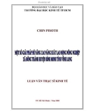 Luận văn Thạc sĩ Kinh tế: Một số giải pháp để nâng cao năng suất lao động nông nghiệp xã Đông Thành, huyện Bình Minh tỉnh Vĩnh Long